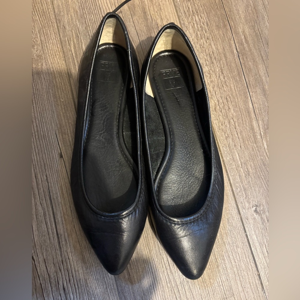 Frye Black Leather Flats